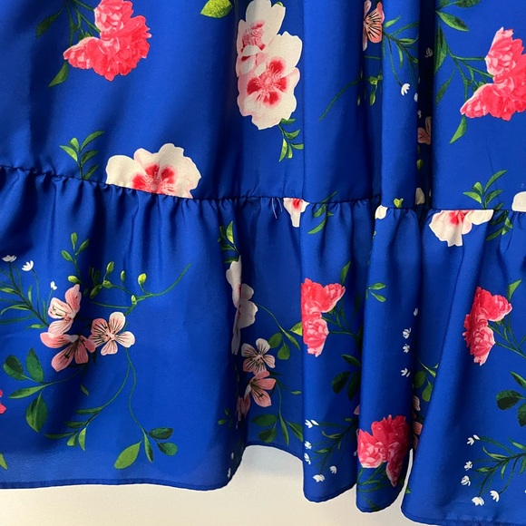 Eliza J Bare Shoulder High Neck Floral Summer Dress - Picture 8 of 9